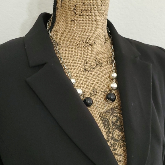 STUDIO JPR Black ruched sleeves single button jacket vlazer coat casual SML - Picture 5 of 7